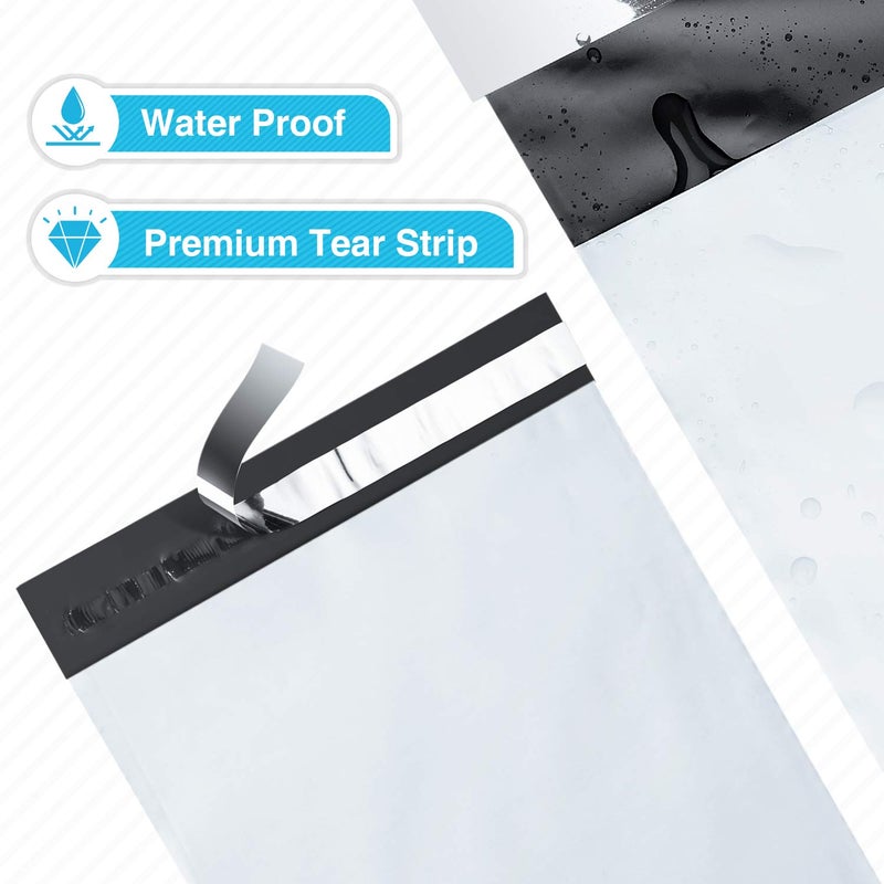 Fuxury 9x12 200 Pcs White Poly Mailers Shipping Envelopes, Self-Seal Envelopes, Enhanced Durability Multipurpose Shipping Bags Envelopes, Keeps Items Safe & Protected - Image 3